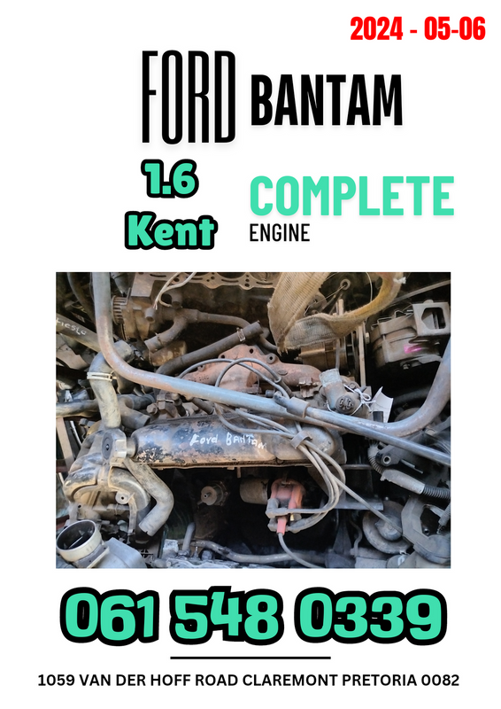 Ford bantam 1.6 kent complete engine Whatsapp me 0615480339
