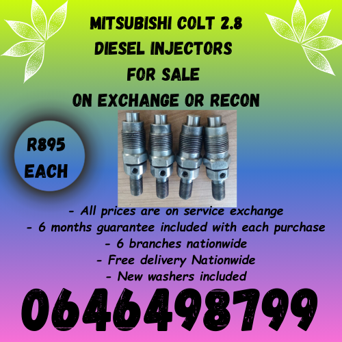 Mitsubishi Colt 2.8 diesel injectors for sale on exchange or t recon with 6 months warranty.