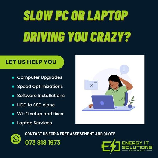 Slow PC | Laptop | Upgrades | WiFi setup | FREE Assessment and Quotation!