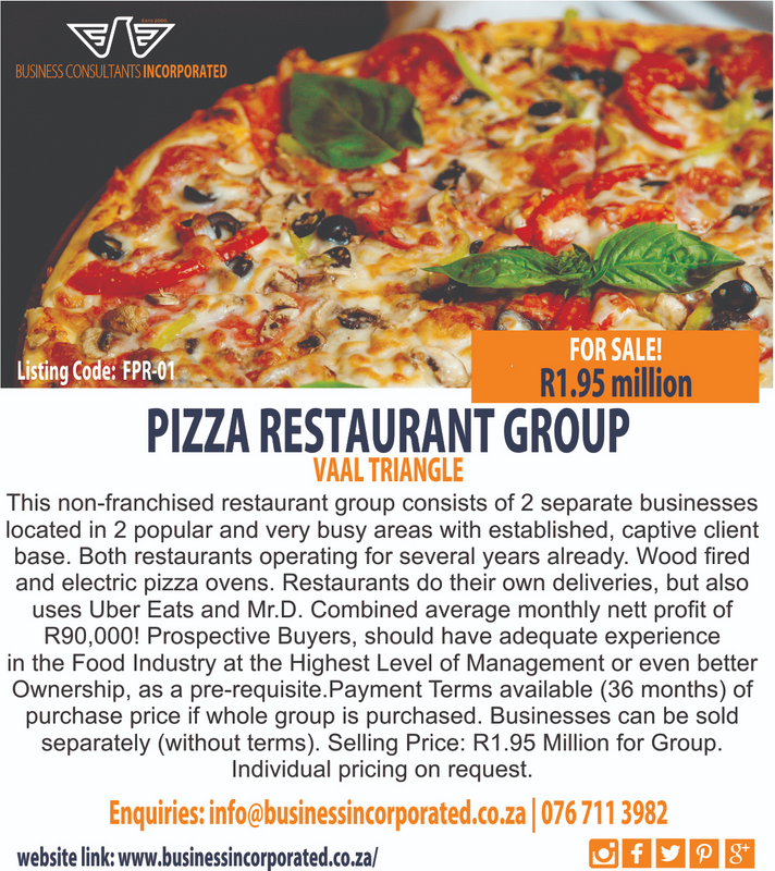 Pizza Restaurant Group For Sale