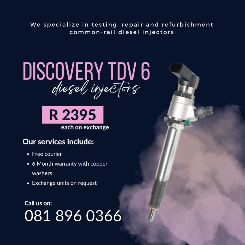 DISCOVERY TDV6 DIESEL INJECTOPRS FOR SALE WITH 6 MONTH WARRANTY