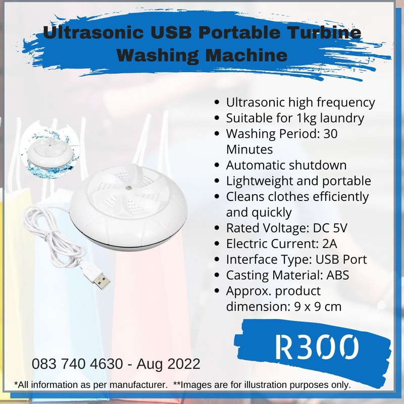 Ultrasonic USB Portable Turbine Washing Machine