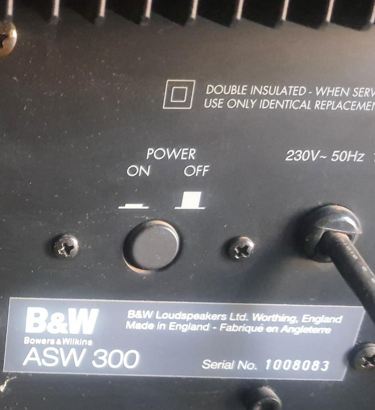 B &amp; W Subwoofer ASW300