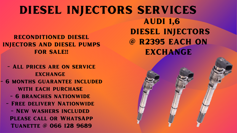 AUDI 1,6 DIESEL INJECTORS FOR SALE ON EXCHANGE OR TO RECON YOUR OWN