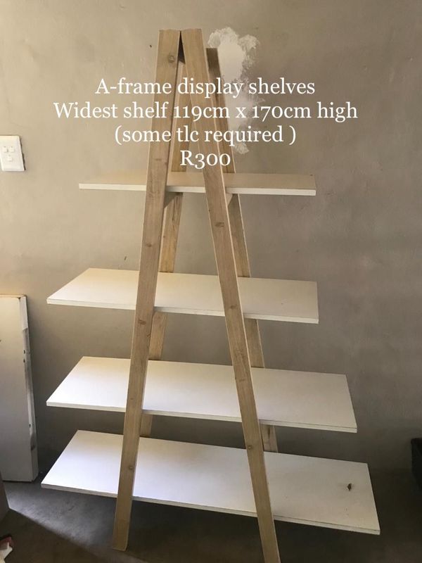 A-frame display shelves