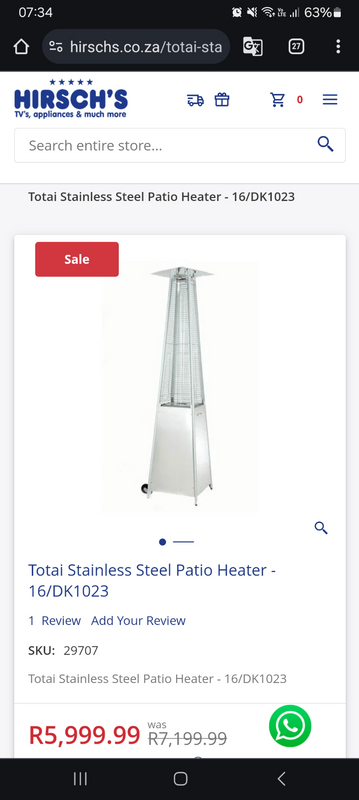 Totai Stainless Steel Patio Heater - 16/DK1023