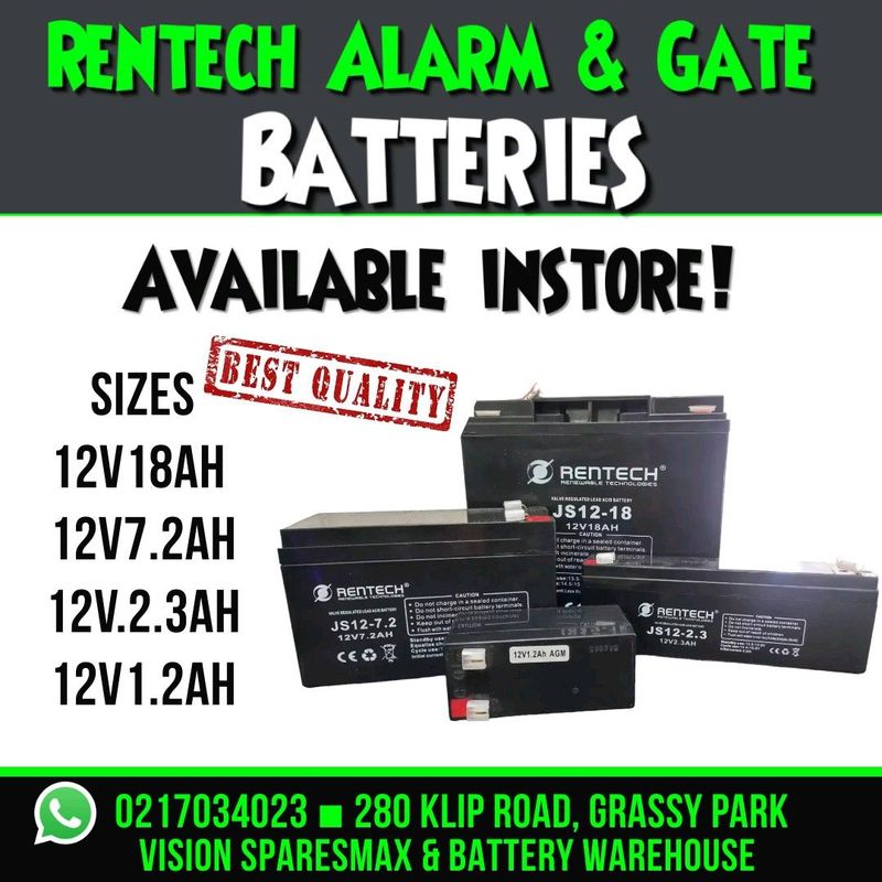 Alarm and Gate motor Batteries