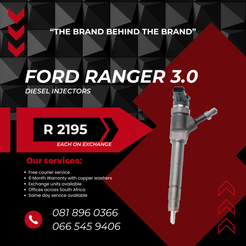 FORD RANGER 3.0 BT50 DIESEL INJECTORS FOR SALE WITH WARRANTY
