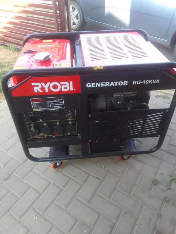 Ryobi 10KVA Single Phase,  4 Stroke Petrol Generator. Contact Maifo on 072 647 5744.