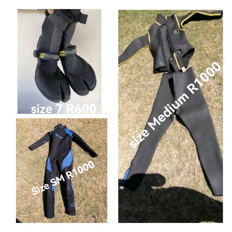 Wetsuits and shoes