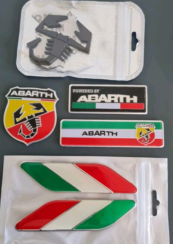 Fiat Arbarth emblems badges stickers