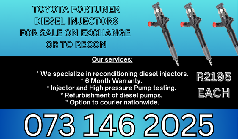 Toyota Fortuner diesel injectors for sale