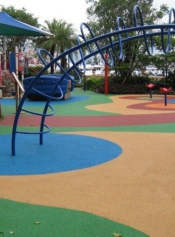 Artificial grass and Wetpour rubberising flooring for kids play areas