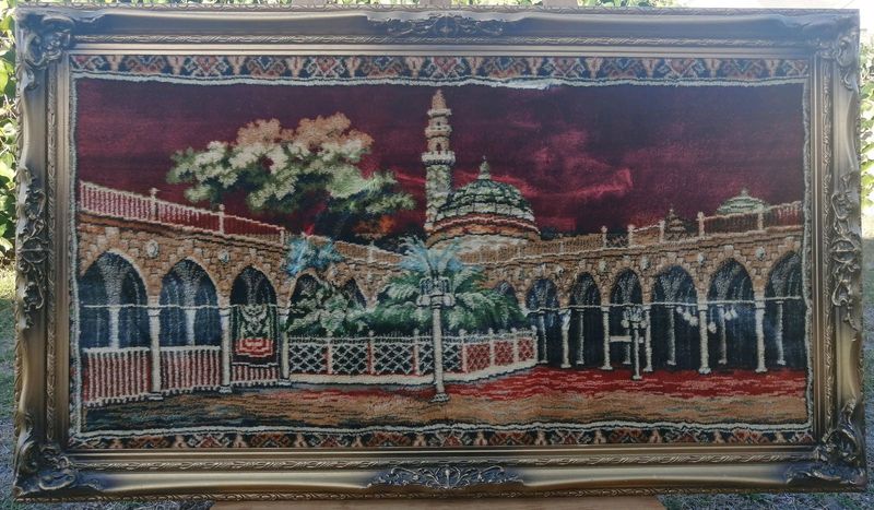 Vintage Collectable Tapestry-Holy Medina City Ottoman times Framed