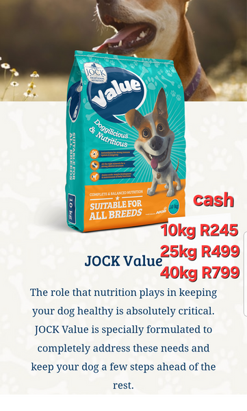 Jock value dog food price best sale