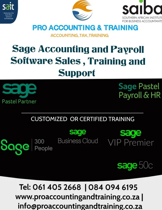 Accounting and Payroll Training offered on Sage Software Products