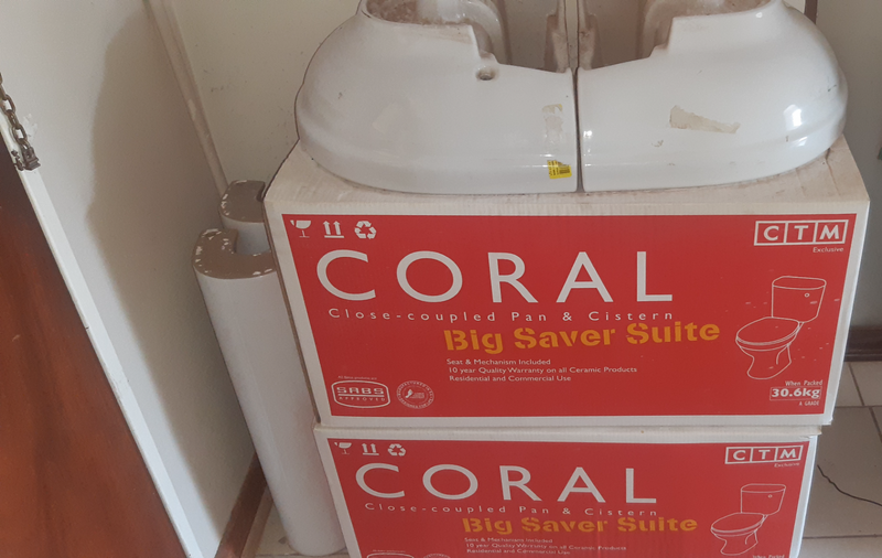 White coral toilets and basins for sale