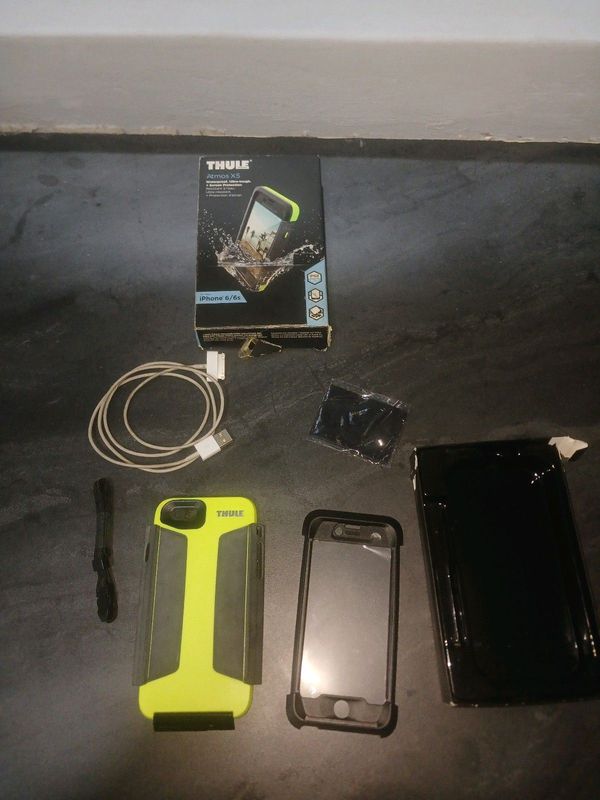 Iphone 6 rugged phone cover and cable
