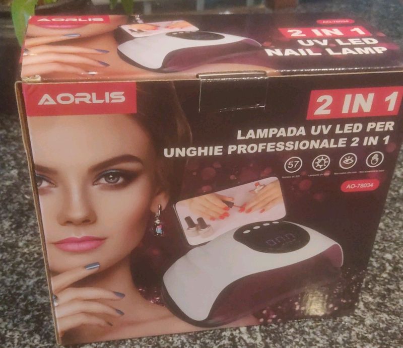 UV Nail Lamp - Aorlis Sensor LED UV Nail Polish Dryer - 2 in 1 with Phone Holder 150W (Brand New)