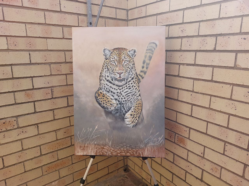 Leopard Oil painting 84cm x 59cm A1 size, NEW R 4,500