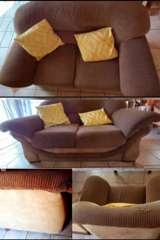 FURNITURE:GommaGomma BROWN Fabric Lounch 7 sittee-4&#43;2&#43;1Seater&#64;R14 550.00 Cash