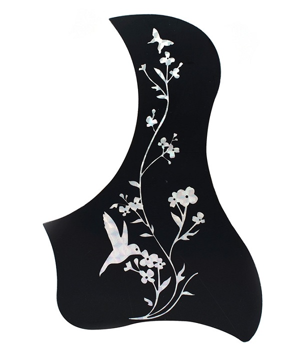 Acoustic Guitar Pickguard Silver Hummingbird Pattern