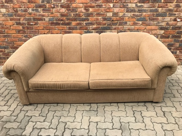 Couch. Dimensions: 2300 wide x 1170 deep. Price: R2000