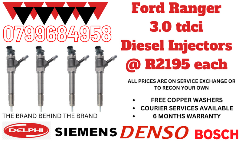 FORD RANGER 3.0TDCI DIESEL INJECTORS/ WE RECON AND SELL ON EXCHANGE