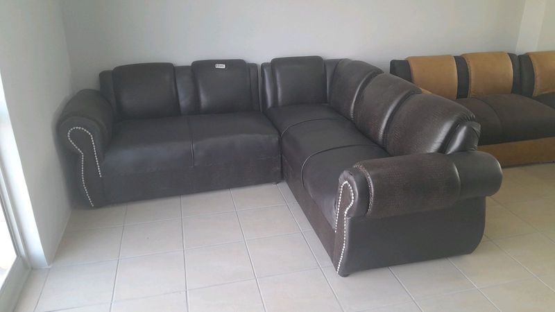 L shape leather couches