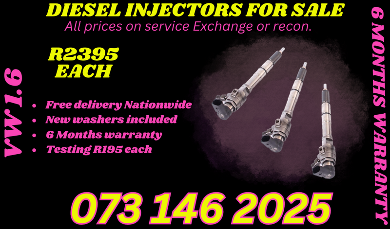 Volkswagen 1.6 diesel injectors for sale on exchange 6 months warranty