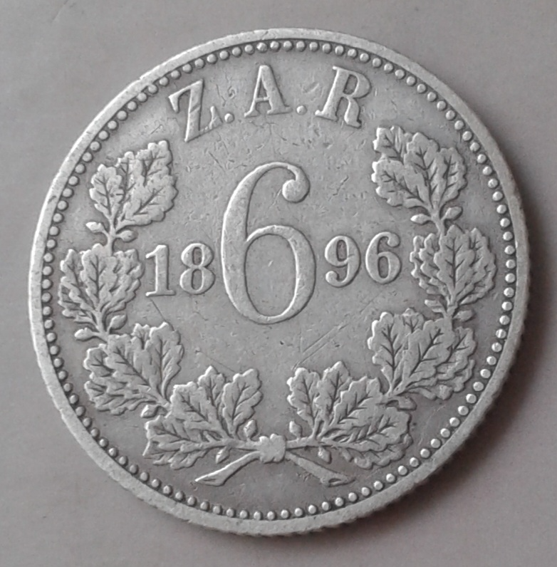 Nice 1896 ZAR Kruger silver sixpence
