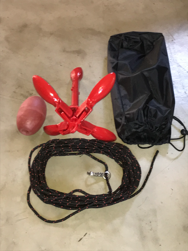 Kayak Anchor kit, 1.5kg anchor, bag, rope, clip and float. NEW!