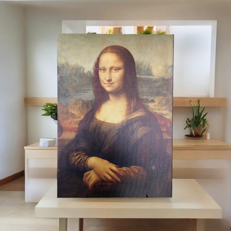 Leonardo da Vinci (The Mona Lisa) Boxed Canvas Ready to Frame in a Elegant Frame A2