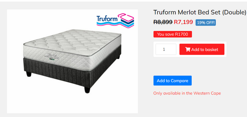 Truform Merlot Orthopedic Mattress and Base  - Double Bed Set