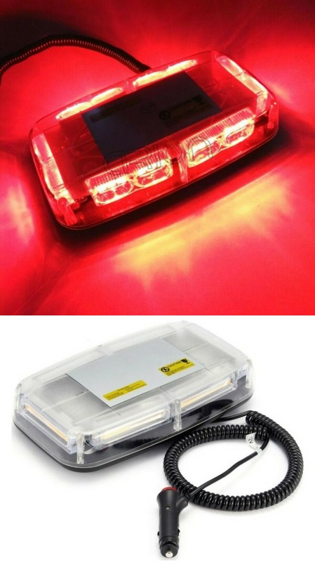 RED High Intensity COB LED Strobe Flash Roof Top Light. Magnetic Mount Base. Brand New Products.