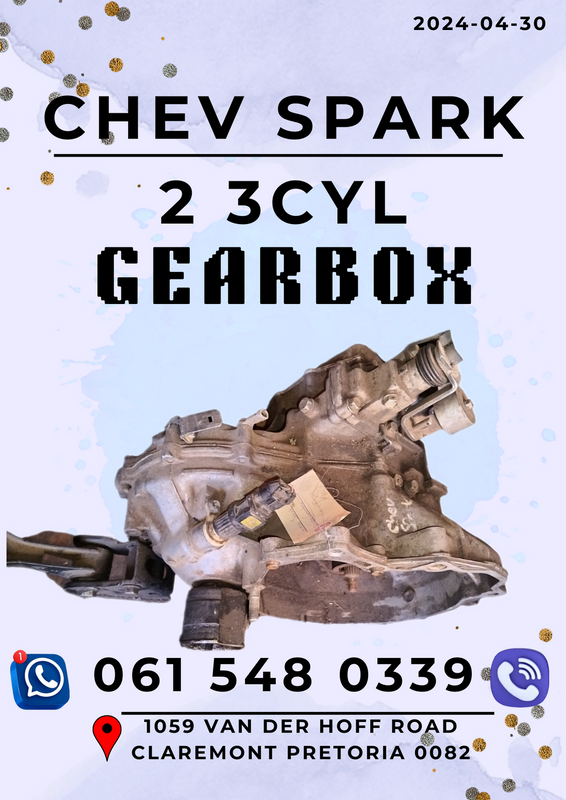 Chev spark 2 3 cylinder gearbox Contact me for the price 0615480339