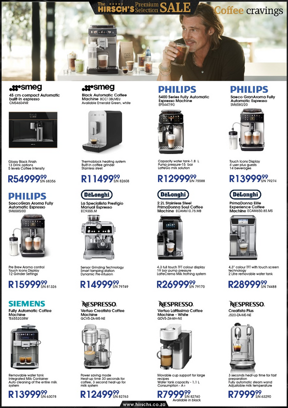 Coffee machine special valid from 1 - 19 August 2024