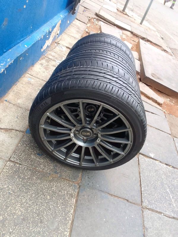 A set of 19inches O•Z Racing mags 5x112 PCD with tyres for mercedes benz/ audi
