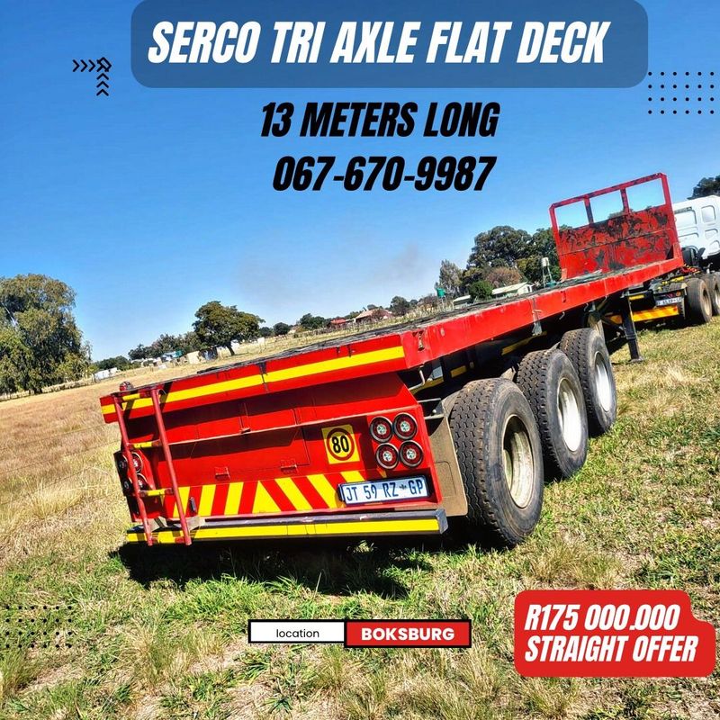 Massive sale - 1991 - Serco 13m Tri Axle Flat Deck Trailer now on sale sale - 175k cash deal
