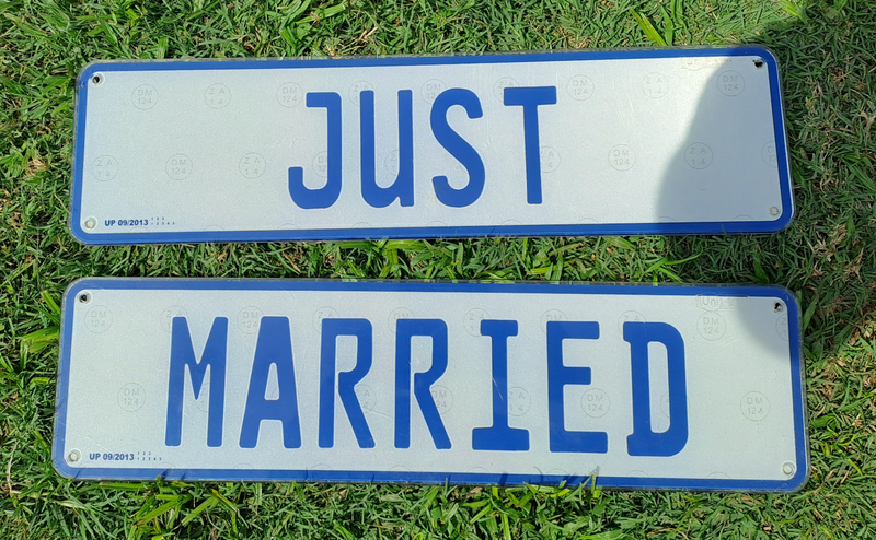 JUST MARRIED NUMBER PLATES