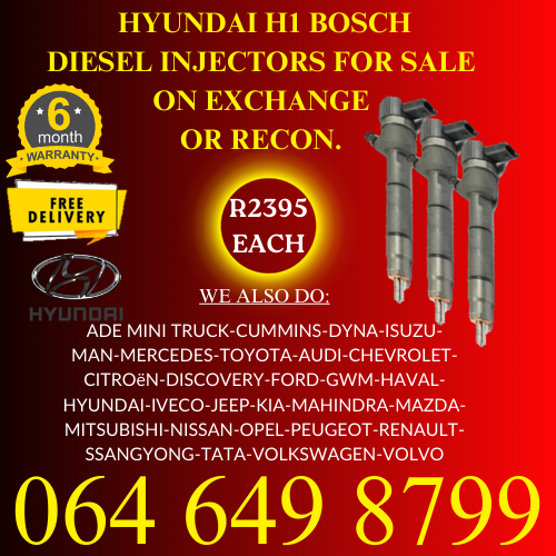 Hyundai H1 diesel injectors for sale on exchange 6 months warranty