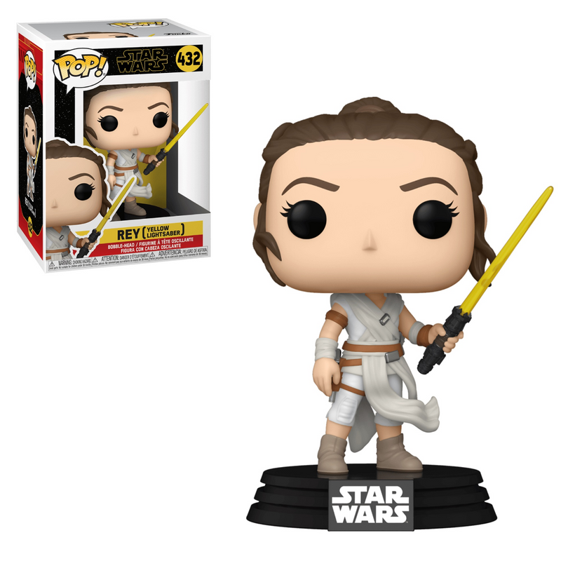 Funko Pop! Star Wars 432: The Rise of Skywalker - Rey with Yellow Lightsaber Vinyl Bobble-Head (New)