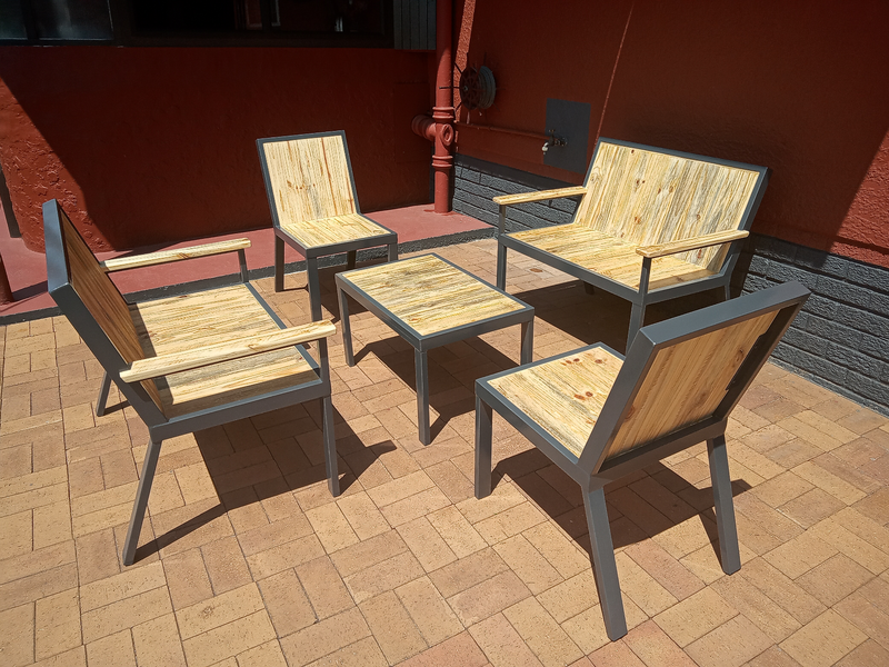 New Hand Made Steel &amp; Timber Patio Set.