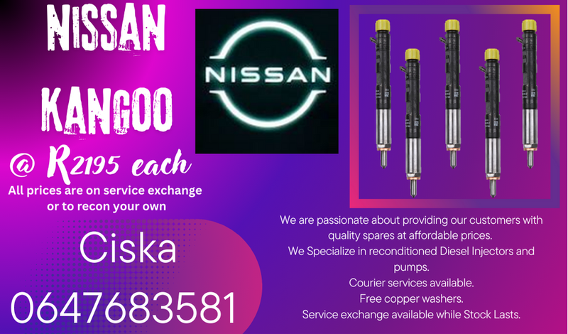 NISSAN KANGOO DIESEL INJECTORS FOR SALE 6 MONTHS WARRANTY