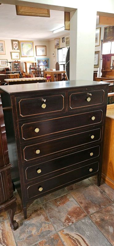 Retro African Mahogany Large Chest of Drawers