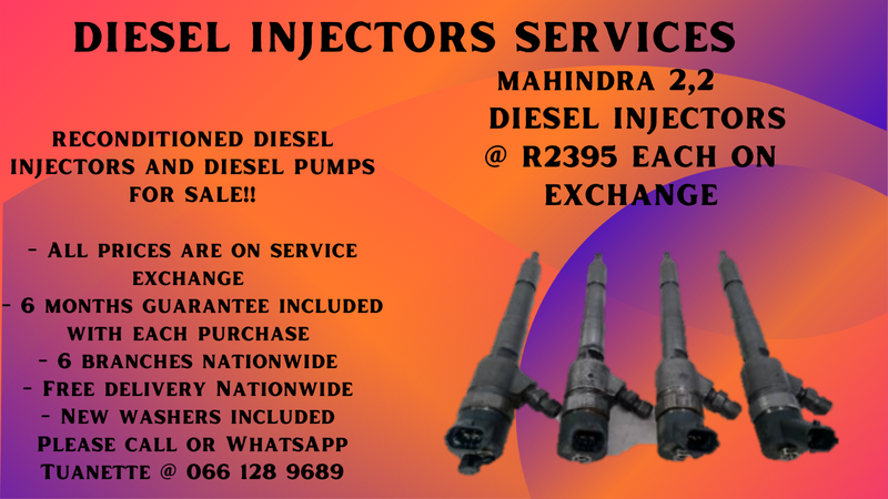 MAHINDRA 2,2 DIESEL INJECTORS FOR SALE ON EXCHANGE OR TO RECON YOUR OWN