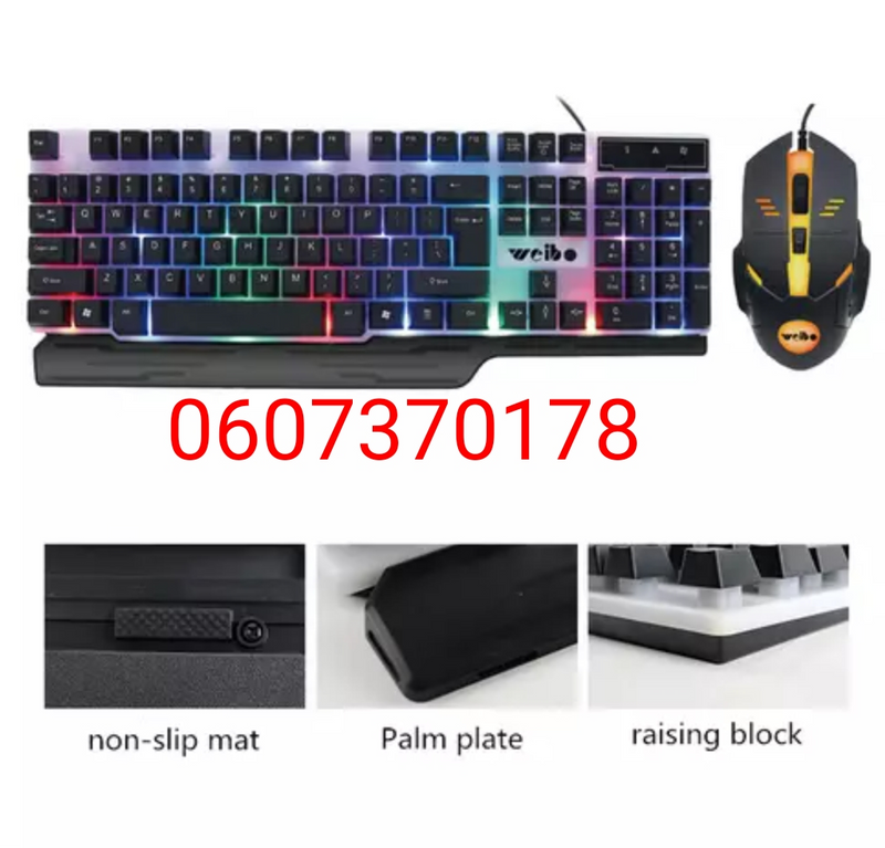 Gaming Keyboard and Mouse Combo Rainbow LED Backlit (Brand New)
