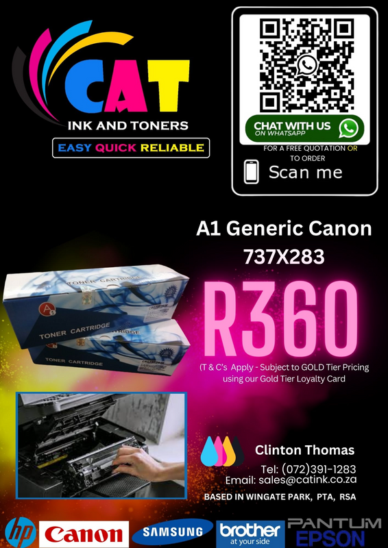 Brand NEW A1 Canon 737/283X Black Toner - With FREE same day delivery.