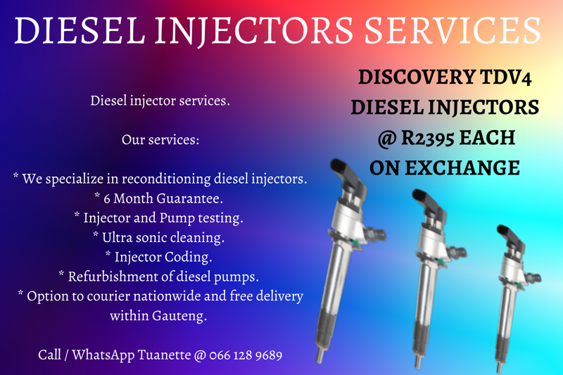 DISCOVERY TDV4 DIESEL INJECTORS FOR SALE ON EXCHANGE OR TO RECON YOUR OWN
