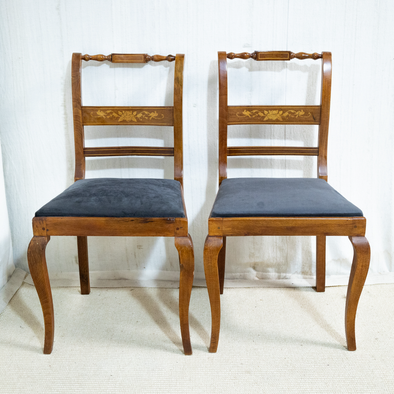 Pair of Inlaid Edwardian Chairs